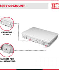 First Aid Metal Case Number 36 Fourteen By Ten By Two Point Five Inches Built Tough Dope Metal Medical Supply Case For Safe Storage Government Spec Approved Compact Emergency Kit Box with carrying handle and wall mounting hangers.