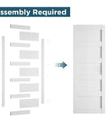 Solid Wood Paneled Double Sliding Barn Door System With Hardware Kit Set Includes Two Forty Inch Doors For Space Saving Room Divider And No Fuss Install In Bathroom Kitchen Laundry Or Home Office Built To Last In Any Climate shown in assembly layout