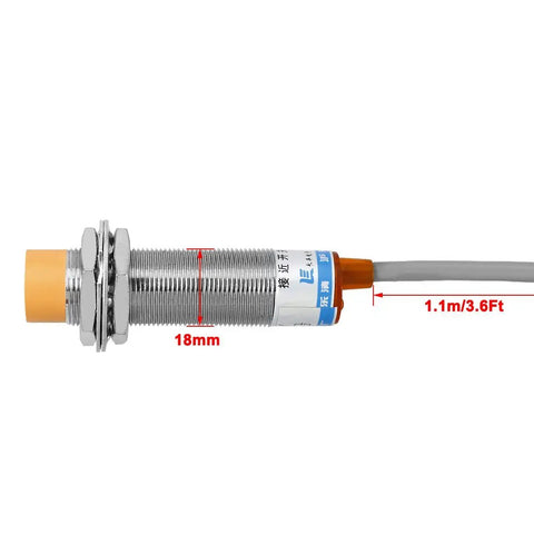 8mm Detection Inductive Proximity Sensor Switch LJ18A3-8-Z/BY PNP, metallic cylinder with 18mm thread and 1.1m cable
