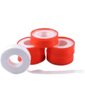 Premium Raw Thread Sealing White Teflon Tape With Pure Oil Free Formula For Tight Fitting Pipe Connections Extra long 50 Meters in red and white rolls.