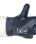 Oil Field Style Chemical Resistant Work Gloves With Wide Cuff Durable Blue For Petrochemical Transport And Fuel Delivery Pros Large Size 12 Pack Non Slip Easy On And Off rubber gloves