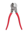 Heavy Duty High Leverage Cable Cutters With Cushioned Overmolded Handles And Razor Sharp Forged Blades, red handles, cutting head design.