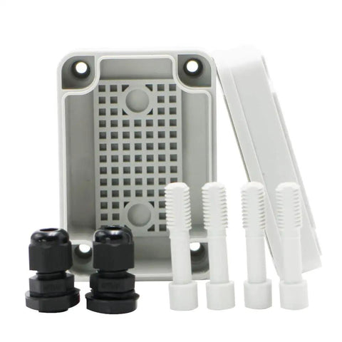 Tough As Nails Outdoor Weatherproof Electrical Box Grey IP67 ABS Plastic Case 3.74 X 2.56 X 2.17 Inches with 2 NPT 0.25 Inch Glands