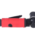 15000 RPM Air Die Grinder With Built In Muffler And Red Protective Sheath, profile view showcasing ergonomic design and zinc alloy construction.