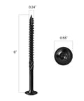 Lag Screws No 14 X 6 Inch Heavy Duty Exterior Wood Timber Screws With Torx Drive Washer Head Rust Resistant Black Epoxy Coated