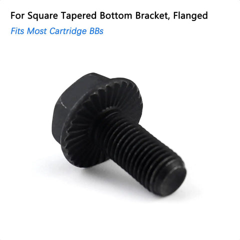M8 x 18mm Flanged Bottom Bracket Bolt for MTB and Road Bikes, high-strength steel, visible thread and flange details.