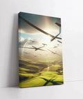 Freedom Over The Green Hills Wall Art Dope Canvas Print Or Poster Ready To Hang 30x20 Home Decor For Living Room Or Bedroom Featuring Gliders Over Lush Landscape And Expansive Sky