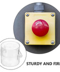 Emergency Stop Button Cover With Durable Plastic Guard 2.16 Inch Push Button Lockout Protector beside industrial switch