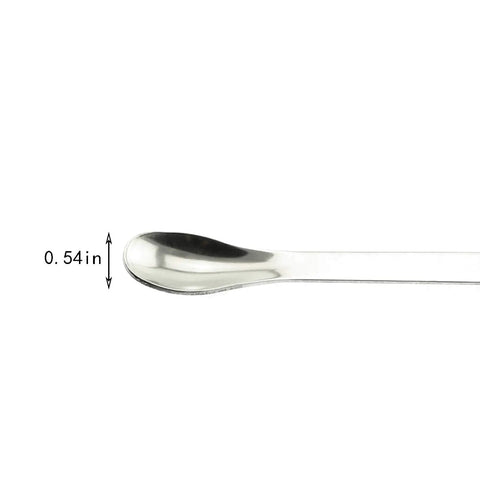 Stainless Steel Micro Lab Sampling Scoop Set Of 4 Long Handle Spatulas And Reagent Spoons For Chemistry And Science Lab Use Deep Bottle Sampling Durable Hygienic Easy To Clean Versatile Lab Tools, 0.54 in scoop head