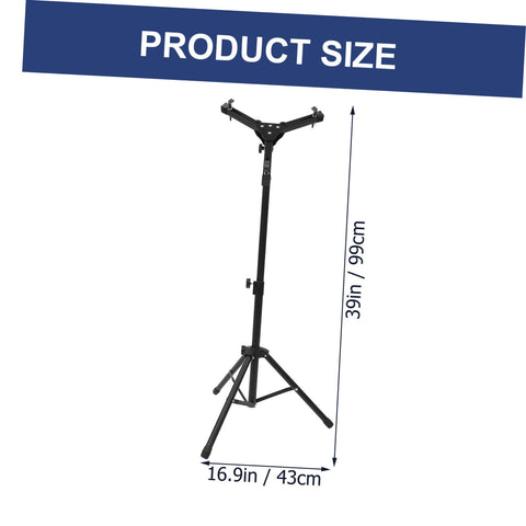 Dope Alloy Drum Rack Practice Shelf featuring a folding snare stand shown in 39in height and 16.9in wide, durable metal structure.