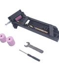 No Nonsense Drill Bit Sharpener Portable Adjustable Angle Grinder Jig For Woodworking And Metal Bits Quick Revival Tool with accessories.