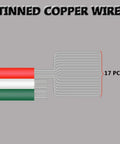 Diagram of 100Ft LED Strip Extension Cable 3 Pin 22AWG Wire For WS2812B WS2811 with tinned copper strands and 17 pieces