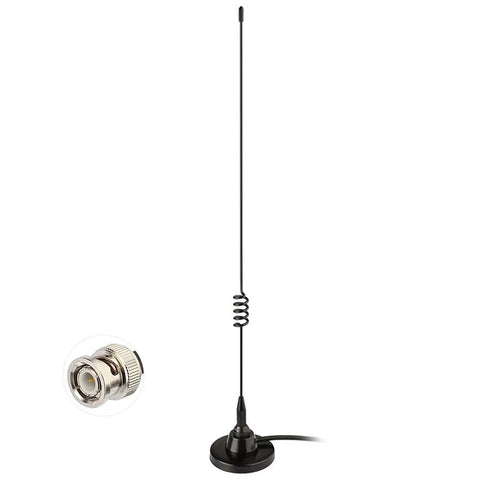 Wide Range Ham And Police Scanner Antenna With Magnetic Base, 20MHz To 1300MHz, 50 Ohm Impedance, BNC Male Connector, 47cm High