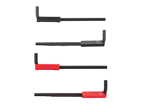 Flat End Hex L Key Set 23-Piece With Tight Fit For Fasteners And Narrow Tolerances, black flat end hex keys on white background