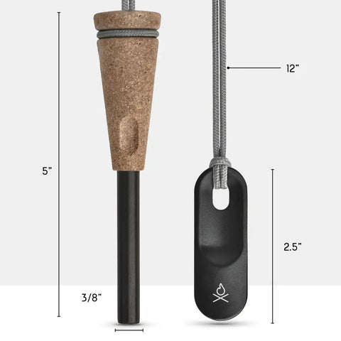 Survival Fire Starter Pro Ferro Rod With Wood Handle Three Eighths Inch Thick Fire Steel Up To 15,000 Strikes Striker And Lanyard