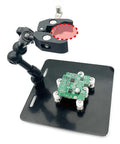 Adjustable Hot Air Gun Stand With Hands Free Holder For BGA Rework And PCB Desoldering, Durable Aluminum Clamp, magnetic pillars, articulating joints