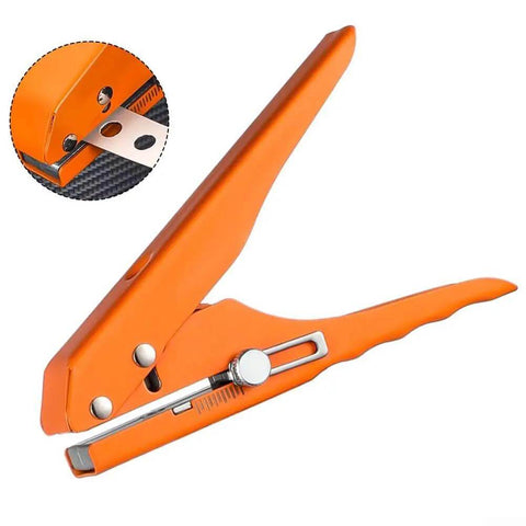 Pro Grade 15mm Hole Punch Pliers with Fixed Guide, Ergonomic Anti Slip Grip, for Paper, Cardboard, PVC Cards, Leather, Metal