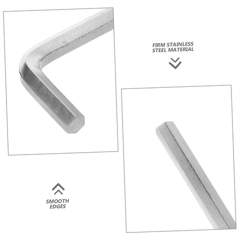 Close-up of stainless steel Allen wrench from 300Pcs Stainless Steel Grub Screw Set With Allen Wrenches Internal Hex Cup Point Screws Kit
