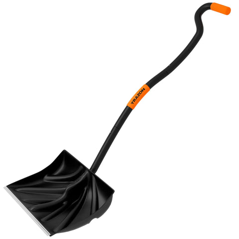 Heavy Duty Snow Shovel With Ergonomic Handle To Beat Back Pain For Driveways Garages And Cars 18 Inch Blade Black