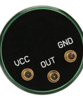 Angle Sensor For Hall Effect Tech Full Circle Rotatable 0 To 360 Degrees 0 To 5V Output 12 Bit Resolution DC 5V Supply Rugged Pro Grade Hall Effect Sensor With Wide Operating Range And High Accuracy. round sensor board with VCC, OUT, and GND pins