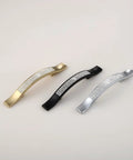 Three modern cabinet knobs and pulls set with screws all metal drawer handles silver finish durable zinc alloy construction