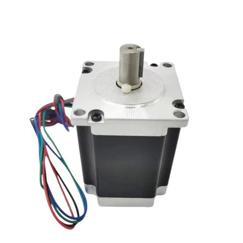 Premium RV30 Worm Gear Reducer With 30:1 Ratio Paired With NEMA23 Stepper Motor Boasting 1.2Nm Torque showing NEMA23 motor with wire connections.