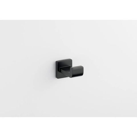 Matte Black Single Towel Hook For Bathroom Or Kitchen Heavy Duty Rust Resistant Dope Space Saving Organizer For Towels And Robes Easy Mount Wall Mounted Bath Hardware on wall