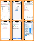 Smart WiFi Water Level Sensor For Tanks And Oil Tanks app interface on multiple phone screens