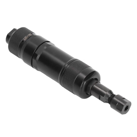 Heavy Duty Pneumatic Die Grinder Pumping 24000 RPM With A Precision Machined Chuck that locks tight for metal grinding tasks.