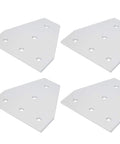 Five Hole T Shape Aluminum Joining Plates For Flexible Frame Building No Fuss Durable Aluminum Alloy Brackets With Adjustable Positioning For Construction Frames And Aluminum Profiles Silver Pack Of 4 shown from above