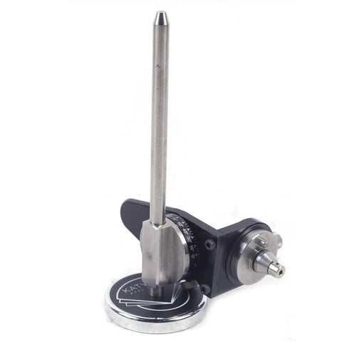 Heavy Duty Stainless Steel Sharpening Angle Device With Precision Indexing Chuck, close up, showing precision angle setup for engraving tools.