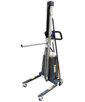 Lightweight Powered Ram Work Positioner Truck Boasting A Hefty 330 Lb Capacity And 62 Inch Lift Range Plug And Play Remote Control Plus Non Marking Wheels For No Sweat Narrow Aisle Maneuvering - Side view showing lift mechanism and wheels.