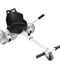 Seat Attachment For Hoverboards Go Kart Conversion Kit For 6.5 To 10 Inch Self Balancing Scooters, white frame with black seat
