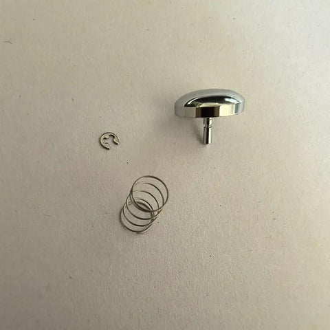Premium Metal Shutter Replacement Button For Compact Cameras Featuring Smooth Snap Action And A Dead Simple Drop In Install Process For Quick Home Repairs Today Snazzy Look And Reliable Performance with spring and clip.