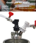 Two Pack Ball Lock Keg Disconnects With MFL Swivel Nuts For Quick No Fuss Beer Keg Connections In Your Home Brew Setup Sankey Compatible Durable Bar Grade Ball Lock Fittings, black and white
