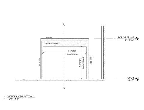 Indoor Golf Simulator And Enclosure Package With Launch Monitor frame dimensions and layout diagram for home practice setup.