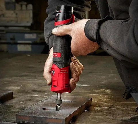 Hardcore Cordless Straight Die Grinder Designed For Milwaukee M12 Batteries Boasts Lightning Fast Torque And Precision Variable Speed Control To Absolutely Crush Demanding Metal Fabrication Jobs Without Breaking A Sweat