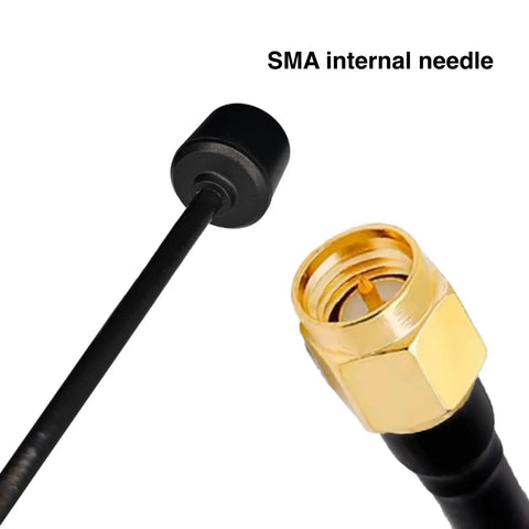 Close-up of two-pack 5.8GHz Long Range FPV Antenna with High Gain 2.5 Decibel LHCP SMA Male for FPV RC Drone and Transmitter.