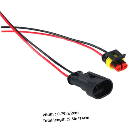 Grab These Sweet 12 Piece Auto Electrical Quick Connectors To Spice Up Your Wire Harness Kit With Gnarly Weather Proof Seals For Durable Car Maintenance. 2cm waterproof connector with 14cm red and black wire leads