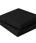 Waterproof Outdoor Chair Cushions Set Of 2 19 By 19 Inches Replacement Seat Pads in black with ties, high-density foam, stack view.