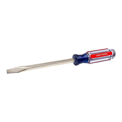 Slotted Screwdriver Five Sixteenth Inch Six Inch Length With Acetate Handle Satin Nickel Finish Heat Treated Alloy Steel