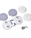 Heavy Duty Zinc Hinges For Frameless Glass Shower Screens with mortise covers, round chrome finish, showing components and screws