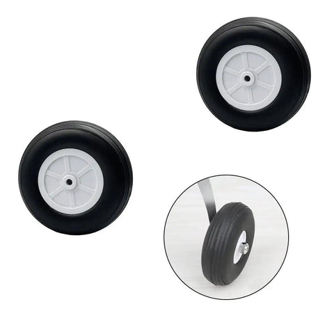 2 Pack 4 Inch RC Airplane Foam Wheel With Lightweight Sponge Tire And Plastic Hub Plug And Play - Easy Install