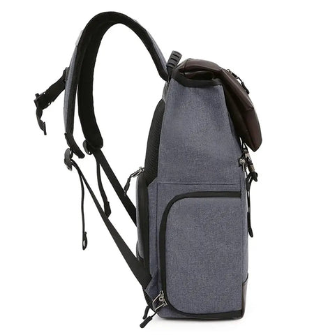 Side view of Waterproof DSLR Camera Backpack With Large Capacity And Anti Theft Design Reflector Stripe Detachable Tripod Strap. 