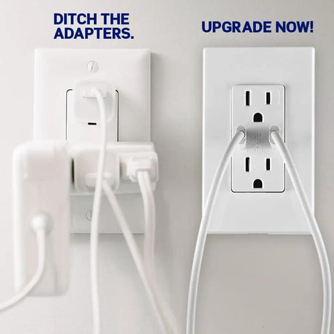 Dual USB Type-C PD In-Wall Charger With 15A Tamper-Resistant Outlet For Fast Charging Of Smartphones, Tablets, And Laptops, 60W Total Power