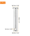 Side view of 20 Pack 0.25 Inch By 1.5 Inch Single Hole Clevis Pins Flat Head Carbon Steel Pro Grade Heavy Duty