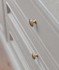 Set Of 12 Modern Champagne Bronze Cabinet Knobs With Wheatear Border, Classic Round Design on kitchen cabinet drawers