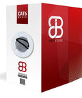 Cat6 Ethernet Cable 1000ft Bulk 550MHz High Speed Internet For Gaming, Streaming, Office And Home Use, 23AWG Solid CCA UTP, No Lag Gigabit Network, Pull Box, Black packaging.