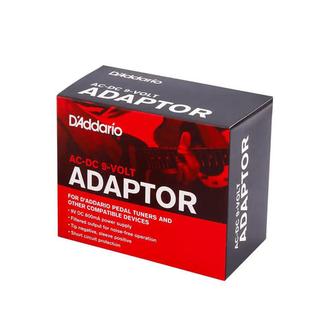 9V DC Pedalboard Power Adapter For Guitar Pedals And Other 9V Devices Up To 800mA Max Current Battery Free Performance And Reliable AC DC Power Supply For Pedal Boards And Studio Gear. Boxed D'Addario 9V AC-DC adapter for guitar pedals
