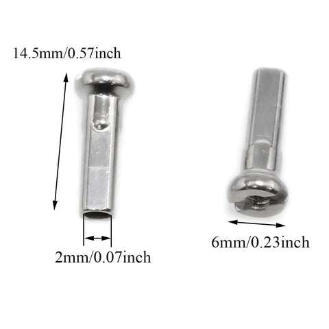 Close-up of 14mm spoke caps for Sturdy Dope Stainless Steel Mountain And Road Bike Spokes 260Mm 10.2In 14G.